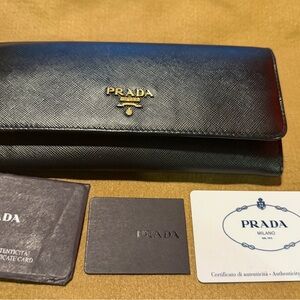Prada Black Saffiano Leather Wallet